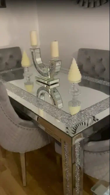 Mirrored Crystal Dining Table Tarlee