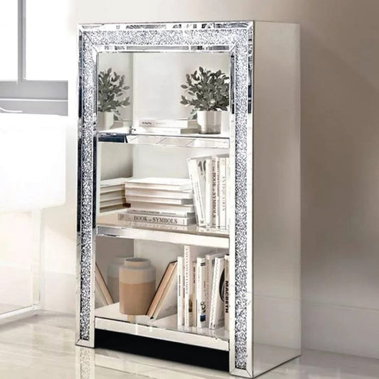 Luxury Crushed Crystal Mirrored Diamond Shelving Display unit