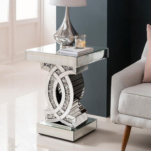 a glass table to hold ornaments or lamp on top of it